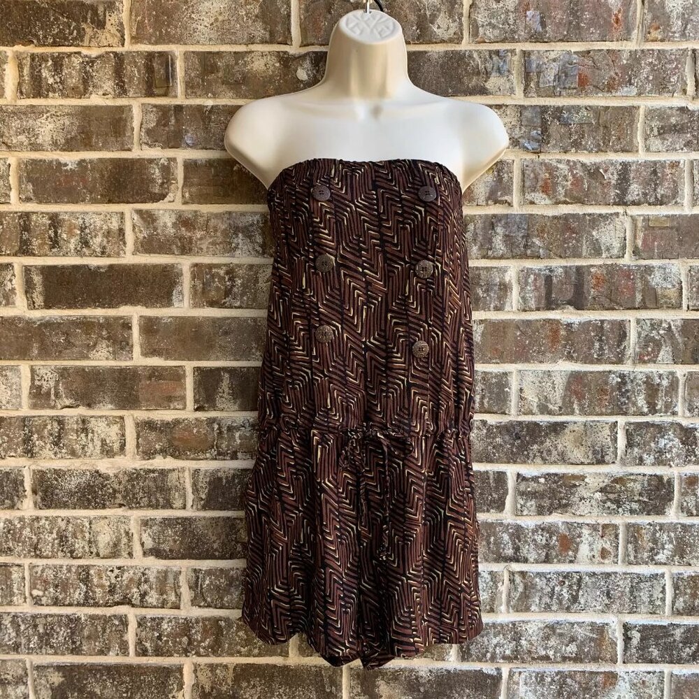 Soulmates Women's Off Shoulder Strapless Rompers Brown Size M